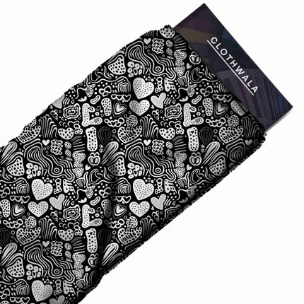 jet black abstract fabric detail — matte finish digital print closeup