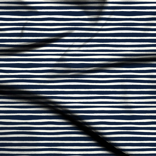 navy blue stripes digital print fabric texture — medium scale closeup