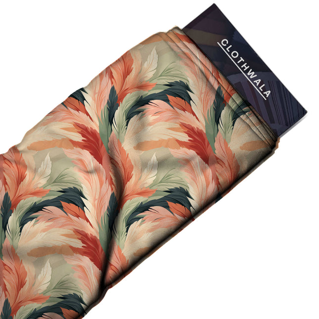 terracotta peach other print fabric draped — kurta set styling