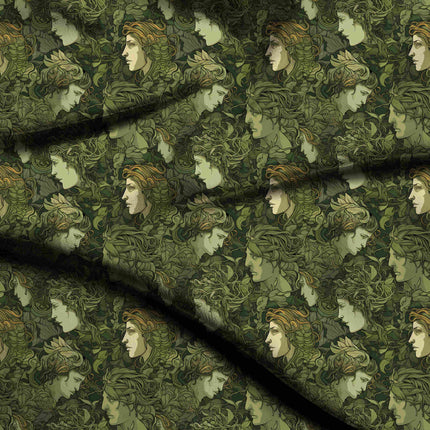 olive green other digital print fabric texture — medium scale closeup