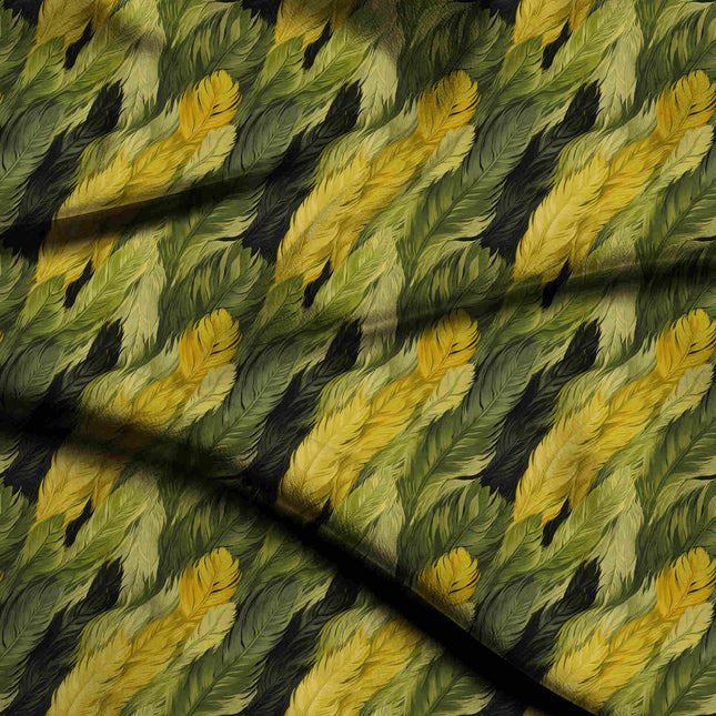 Forest Green Floral Digital Print Fabric | Kaftan Co-Ord Dress | festive occasion wear | Refined Wild | Poly Georgette Print - 1919