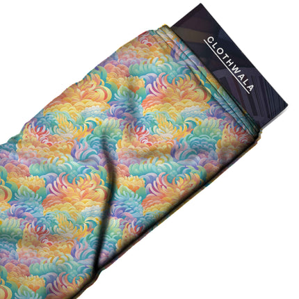 pastel yellow floral all-over print pattern — medium scale repeat layout