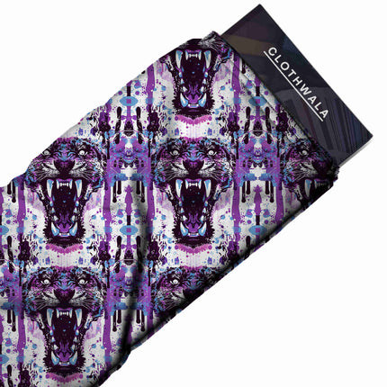 electric purple animal all-over print pattern — large scale repeat layout
