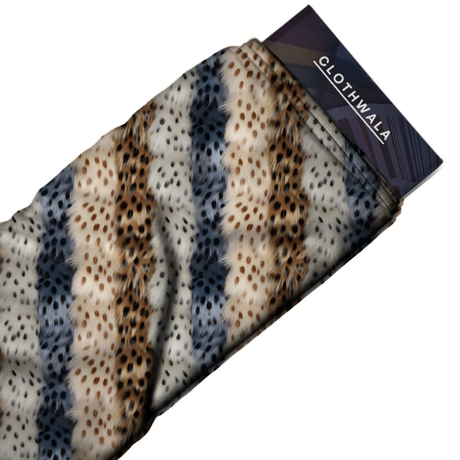ivory cream animal print fabric draped — blazer styling