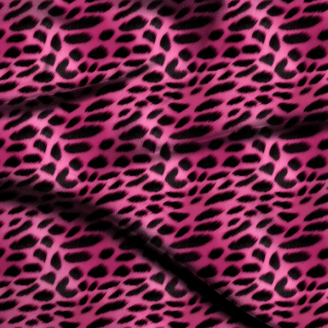 hot pink animal digital print fabric texture — large scale closeup