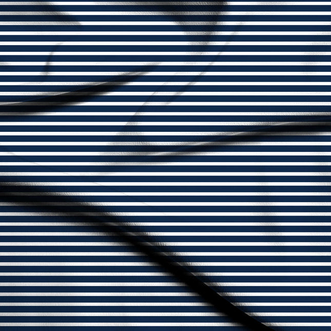 navy blue stripes digital print fabric texture — medium scale closeup