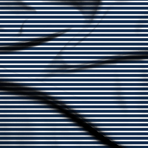 Navy Blue Classic Even-width Navy And White Print Fabric