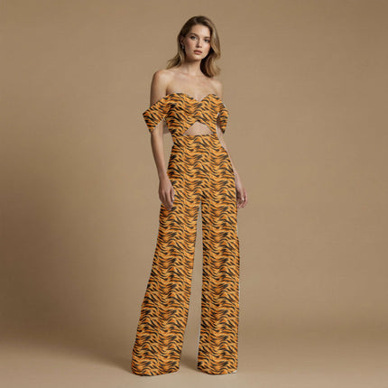 goldenrod animal all-over print pattern — large scale repeat layout