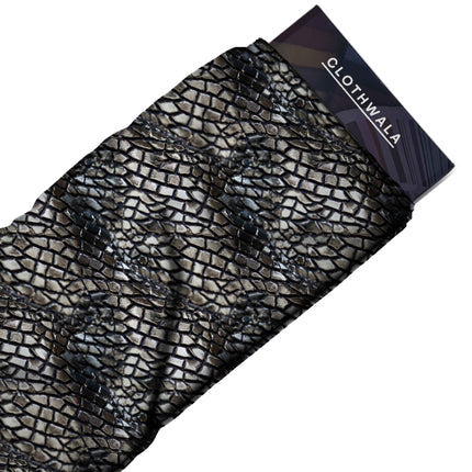 silver animal print fabric draped — jacket styling