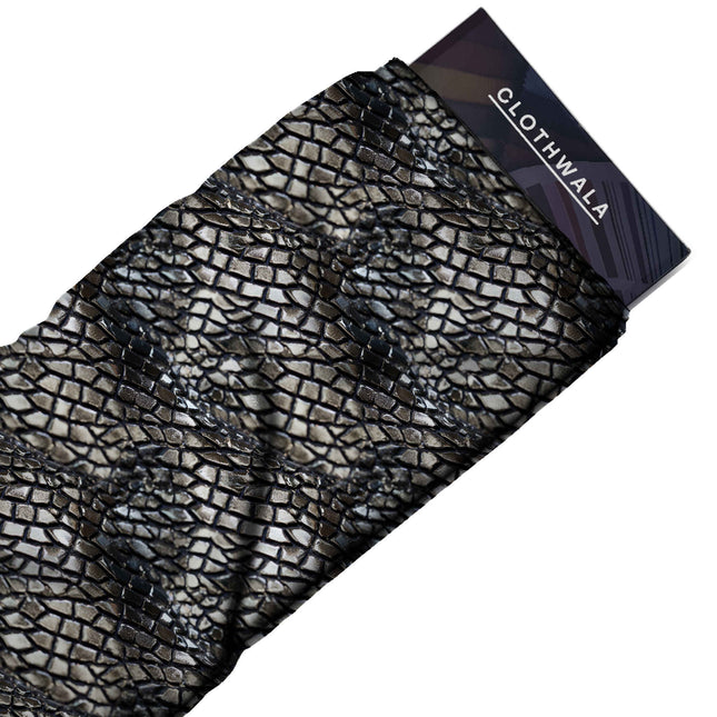 silver animal print fabric draped — jacket styling