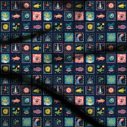 midnight blue other digital print fabric texture — medium scale closeup