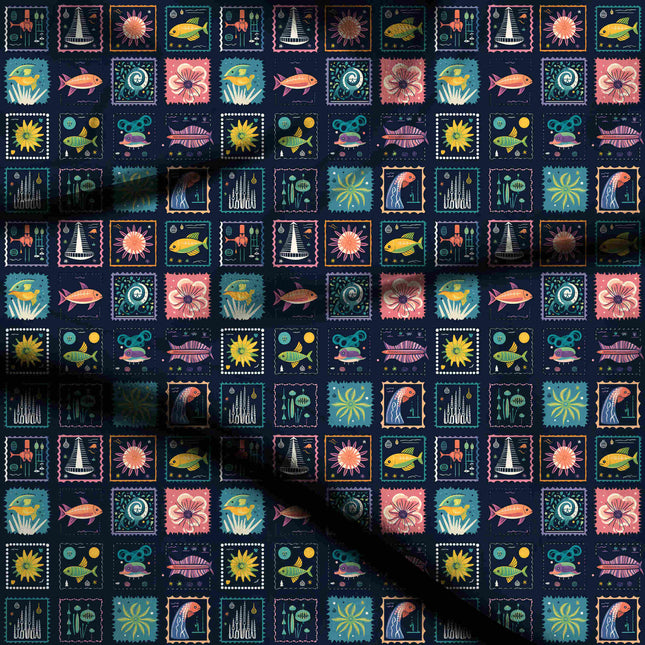 midnight blue other digital print fabric texture — medium scale closeup
