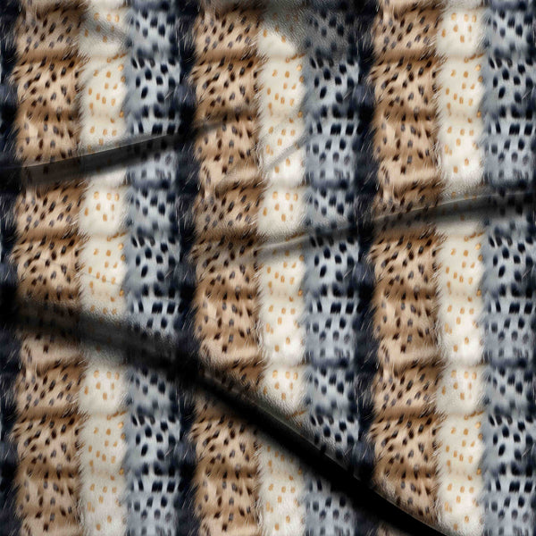 Fawn Brown Luxurious patchwork of multiple exotic Maxi Dress Fabric