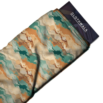 deep teal abstract fabric detail — textured finish digital print closeup
