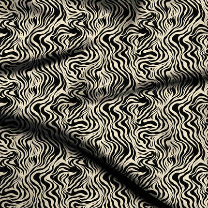 jet black animal digital print fabric texture — medium scale closeup