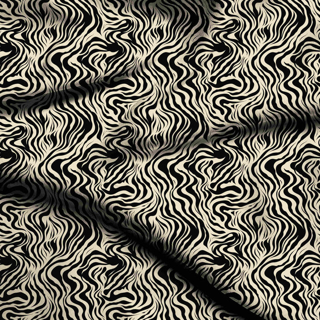 jet black animal digital print fabric texture — medium scale closeup