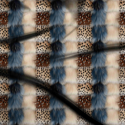 prussian blue animal digital print fabric texture — medium scale closeup