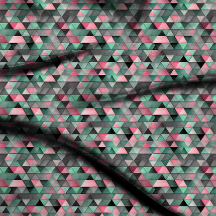 seafoam green geometric digital print fabric texture — fine scale closeup