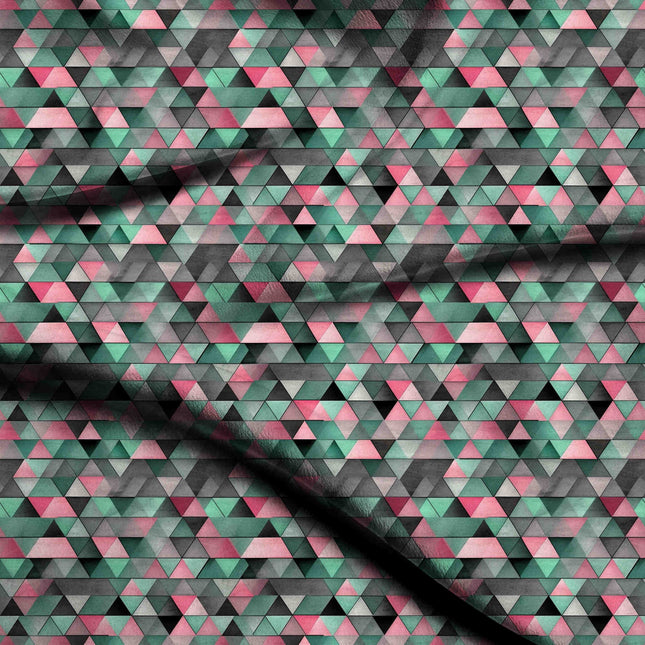 seafoam green geometric digital print fabric texture — fine scale closeup