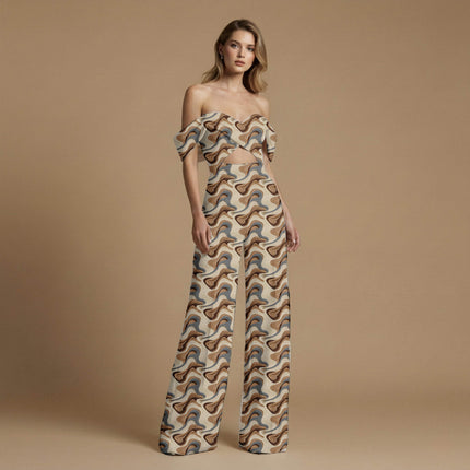 espresso brown abstract all-over print pattern — large scale repeat layout