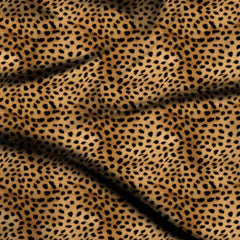 golden tan animal digital print fabric texture — fine scale closeup