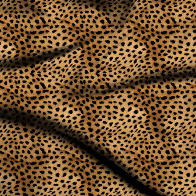 golden tan animal digital print fabric texture — fine scale closeup