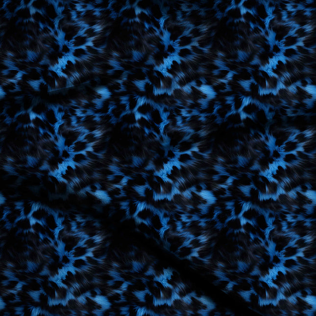 deep black animal digital print fabric texture — large scale closeup