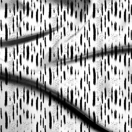jet black abstract digital print fabric texture — medium scale closeup