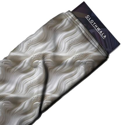 ivory cream abstract print fabric draped — blazer styling