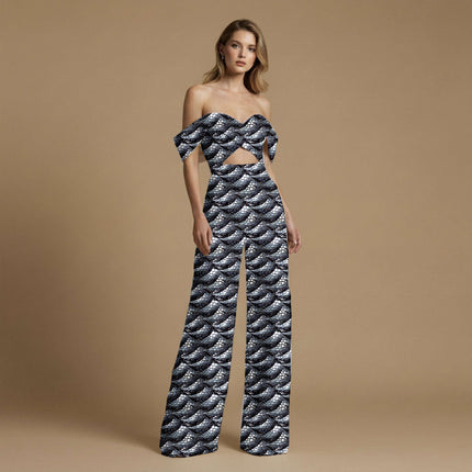 jet black animal all-over print pattern — fine scale repeat layout