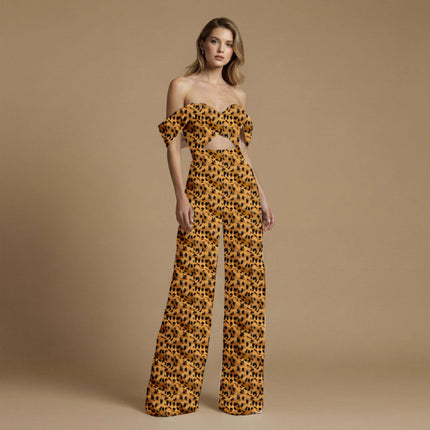 goldenrod animal fabric detail — textured finish digital print closeup