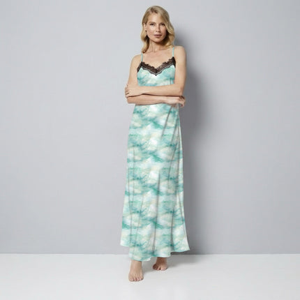 Aqua Abstract Digital Print Fabric for Kaftan | pastel garden party - Image 7
