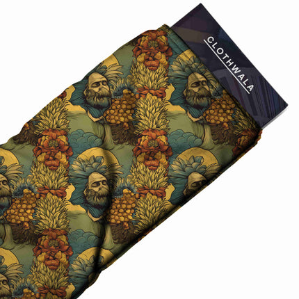 mustard yellow floral all-over print pattern — large scale repeat layout