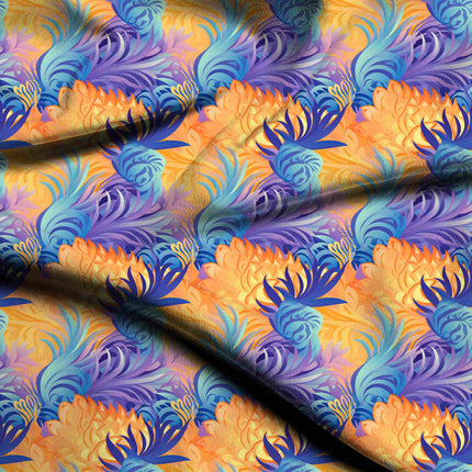 marigold abstract digital print fabric texture — large scale closeup