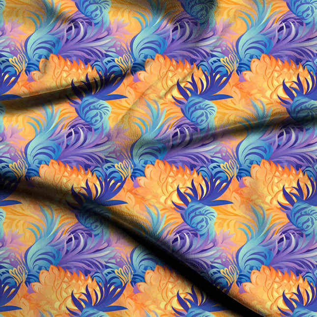 marigold abstract digital print fabric texture — large scale closeup