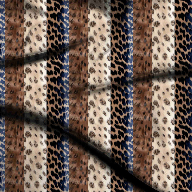 cobalt blue animal digital print fabric texture — large scale closeup