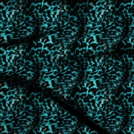 midnight black animal digital print fabric texture — large scale closeup