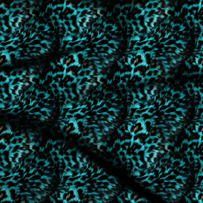 midnight black animal digital print fabric texture — large scale closeup