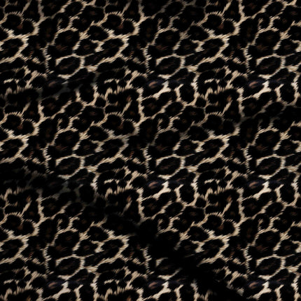 deep black animal digital print fabric texture — large scale closeup