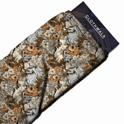ivory cream floral all-over print pattern — large scale repeat layout
