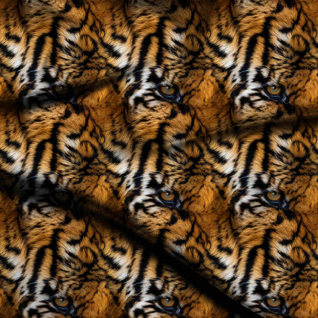 saffron animal digital print fabric texture — large scale closeup
