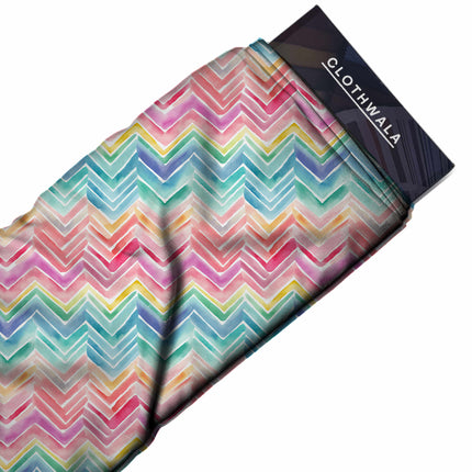 candy pink geometric print fabric draped — kaftan styling