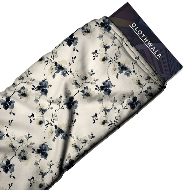 ivory cream floral print fabric draped — co-ord set styling