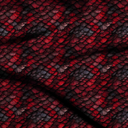 deep crimson animal digital print fabric texture — large scale closeup