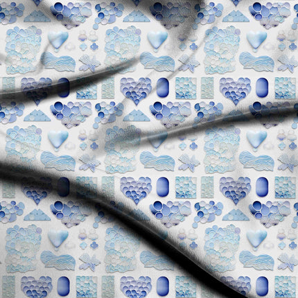 sky blue other print fabric draped — kaftan styling