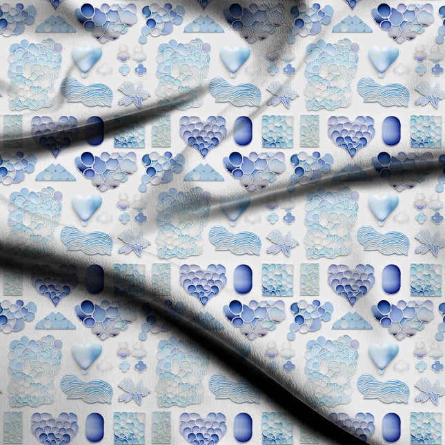 sky blue other print fabric draped — kaftan styling