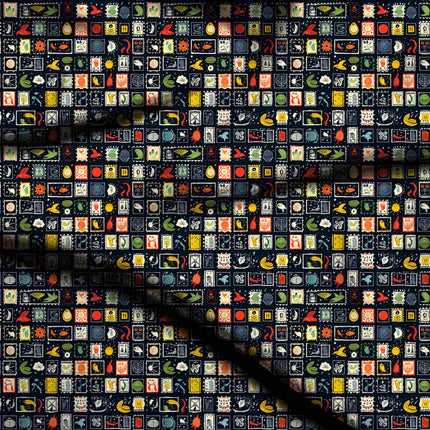 deep navy other digital print fabric texture — medium scale closeup