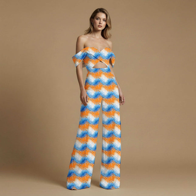 cobalt blue geometric print fabric draped — saree styling