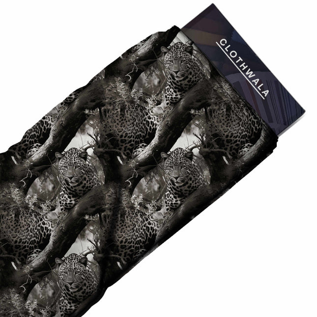 charcoal black animal print fabric draped — co-ord set styling