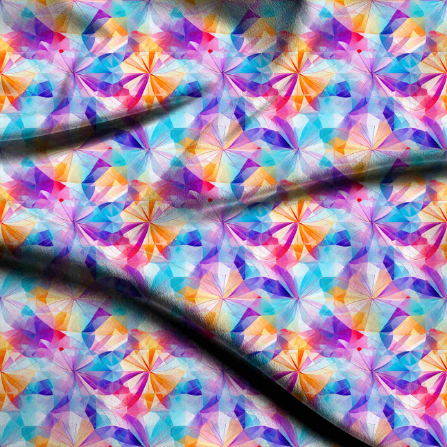 amethyst purple geometric digital print fabric texture — medium scale closeup